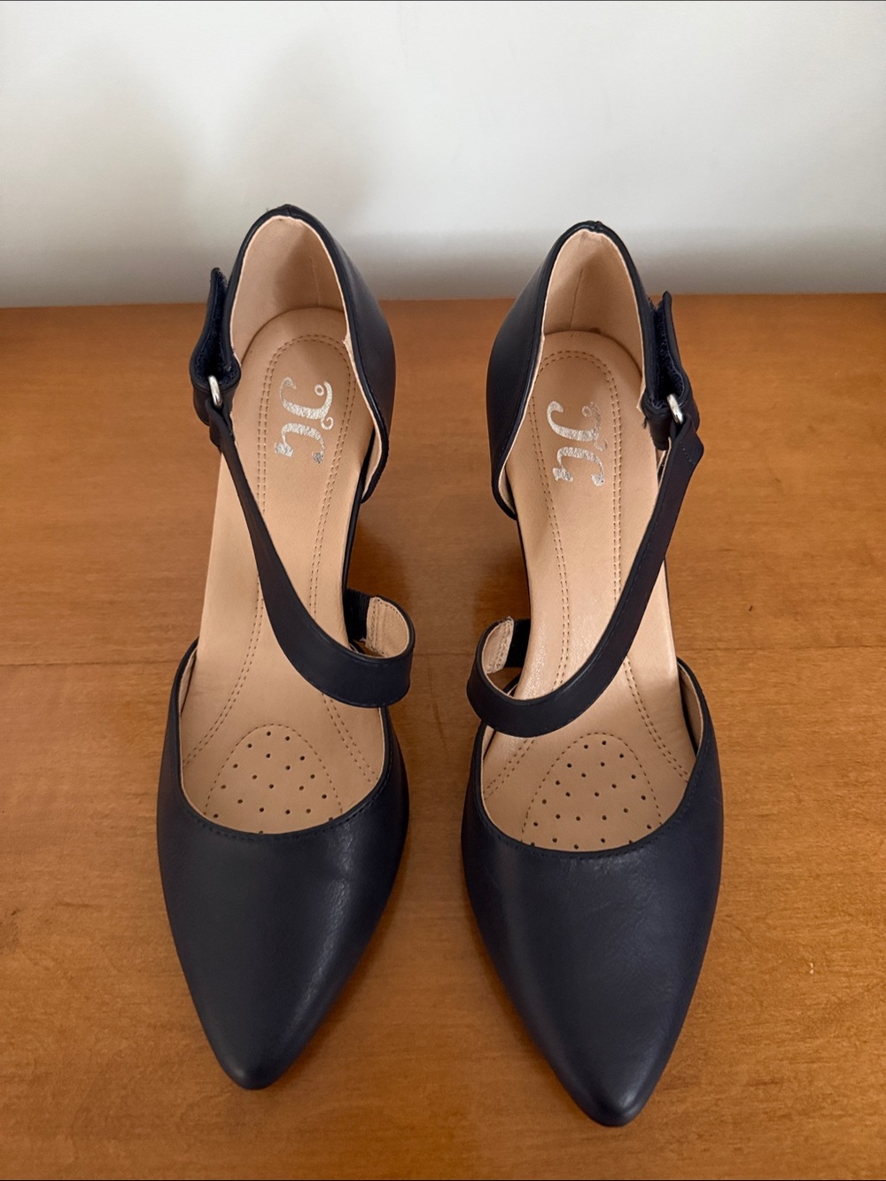 Journee Collection Navy Heels Tillis Pumps Dexflex - Picture 2 of 6